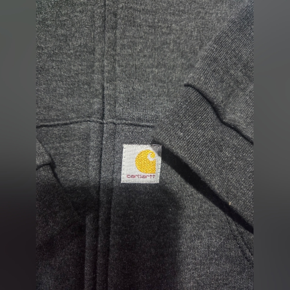 Carhartt Baby 24M Hooded Zip Up Romper Gray Logo Sleeve One Piece - Picture 8 of 11